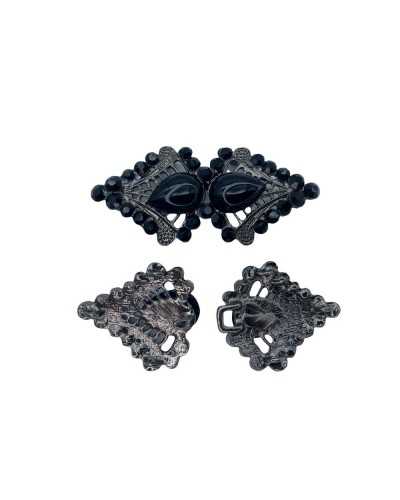 Crochet Métal Strass Moleté Pierre Crochet Veste Veste Élégante Sandra Couture 75x30 Mm