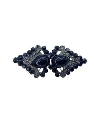 Haken Metall Strass Gerändelt Stein Haken Jacke Jacke Elegante Sandra Nähen 75x30 Mm