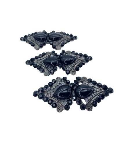 Crochet Métal Strass Moleté Pierre Crochet Veste Veste Élégante Sandra Couture 75x30 Mm