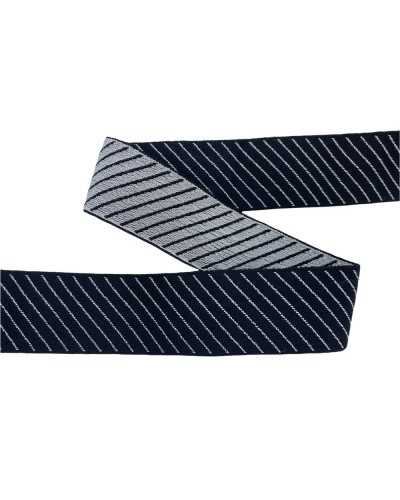 50 cm Besätze, schwarze elastische Gallone, weiße diagonale Linie, 4 cm hoch
