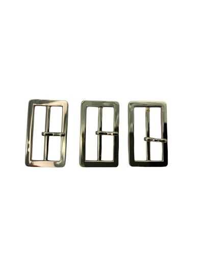 Fibbia Metallo Lucido Ardiglione Cinta Alta 38 Mm