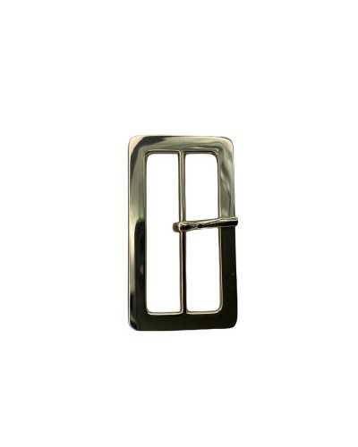 Fibbia Metallo Lucido Ardiglione Cinta Alta 38 Mm