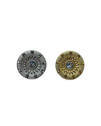 Strass-Schmuckknopf, bearbeitetes Knopfloch, Harzschaft, Größe 36/24 mm