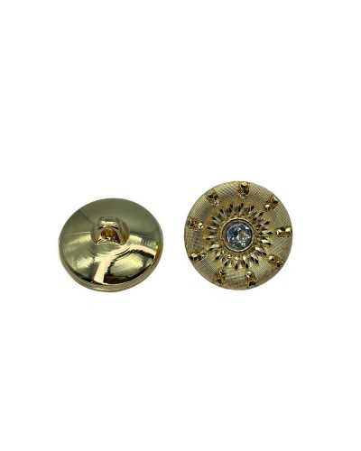 Bottone Gioiello Strass Lavorato Asola Gambo Resina Mis 36 / 24 Mm