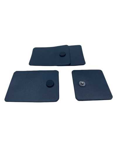 Druckknopfklappe mit Froschapplikation, Kunstleder in Schwarz, 85 x 47 mm