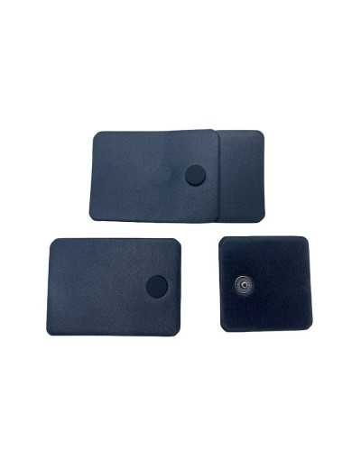Grenouille Application Bouton Pression Rabat Simili Cuir Noir 85x47 Mm