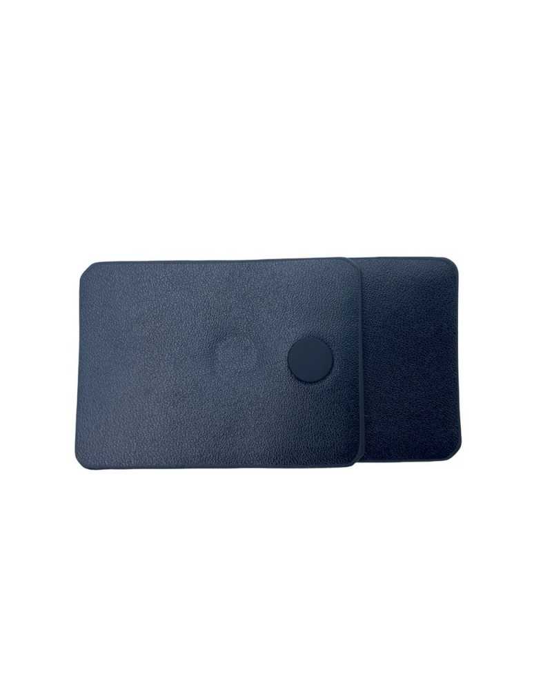 Aplicación Rana Botón a presión Solapa Imitación de cuero negro 85x47 mm