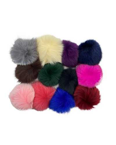 Anwendung Elastisches Knopfloch mit echtem Fellbommel, Höhe 9 cm