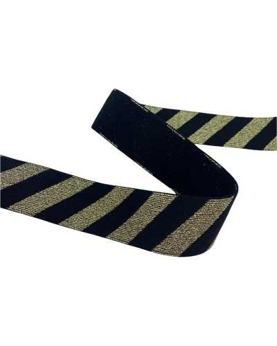 50 Cm Pasamanería Cinta Elástica Negro Lurex Plata Oro Diagonal Alto 4 Cm