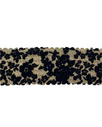 50 cm Verzierungen Spitze Samt schwarz elastisch Gold Lurex hoch 5 cm