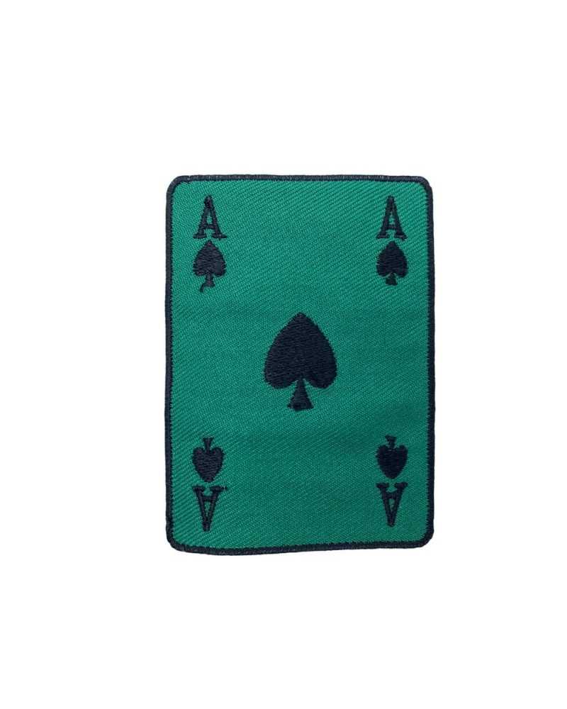 Aplicación Parche Termoadhesivo Tela Verde Cartas De Poker Bordado 9x6 Cm
