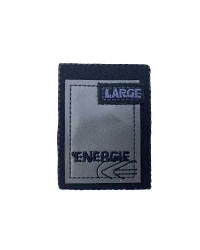 Application Patch Ecusson Thermocollant Brodé Simili Cuir Ecrit LARGE ENERGIE 40x55 Mm