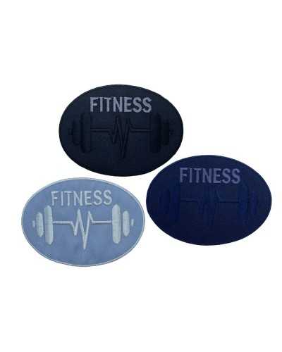 Aufnäher zum Aufbügeln, ovaler Rocker-Aufnäher, Fitness-Stickerei, 10 x 7 cm