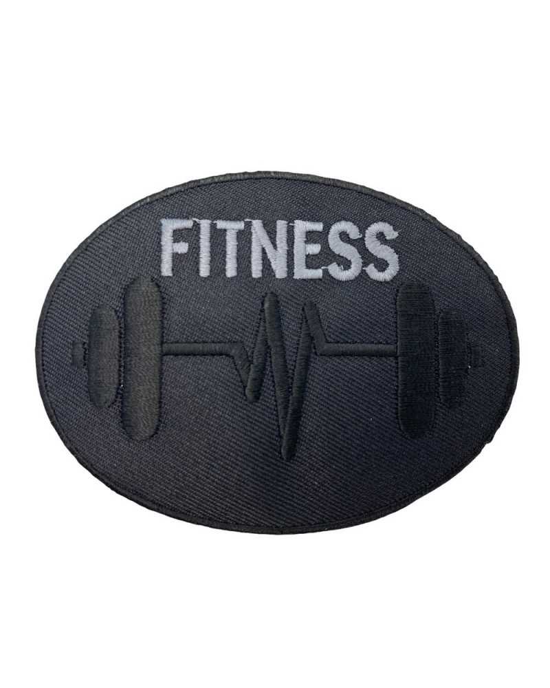 Aufnäher zum Aufbügeln, ovaler Rocker-Aufnäher, Fitness-Stickerei, 10 x 7 cm