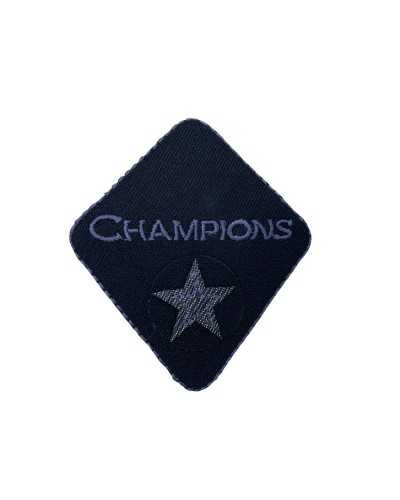 Applikationspatch Rhombus Stickerei Champions Silver Star 6x7 cm