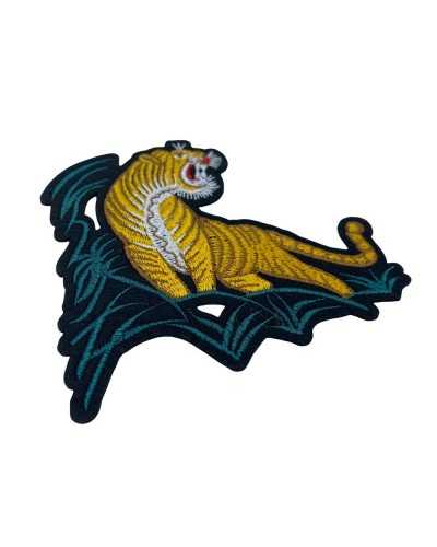 Application Patch Sew Tiger Lurex Embroidery 12x11 Cm