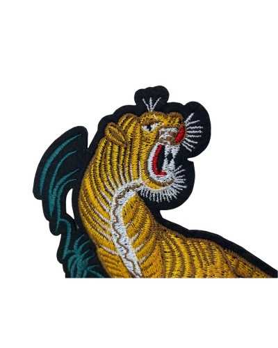 Application Patch Sew Tiger Lurex Embroidery 12x11 Cm