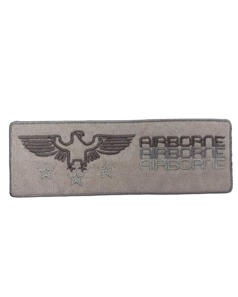 Aufnäher zum Aufbügeln, Öko-Wildlederstoff, Adler-Airborne-Sterne-Stickerei, 145 x 50 mm