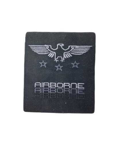 Application Patch Ecusson Thermocollant Eco Suede Tissu Aigle Airborne Etoiles Broderie 11x10 Cm