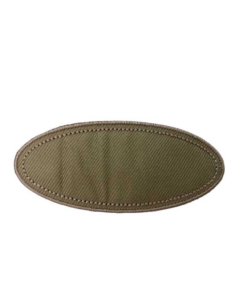 Anwendung Aufnäher zum Aufbügeln, ovale Form, zum Schweißen, aus einfarbigem Stoff, 80 x 35 mm