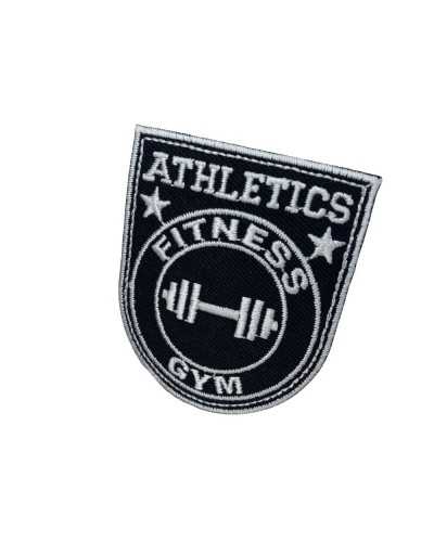 Application Thermocollante Ecusson Noir Ecusson Rocker Blanc Fitness Broderie 5x6 Cm