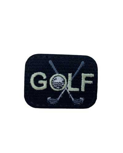 Applikation Golf Patch Schwarz Sport Stickerei Schläger 45x35 cm