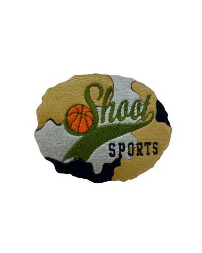 Sport Shoot Basketball Faux Cuir Patch Application 7x5 Cm