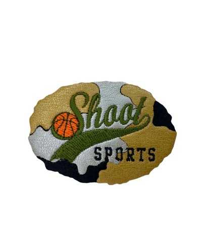Sport Shoot Basketball Faux Leather Patch Application 7x5 Cm