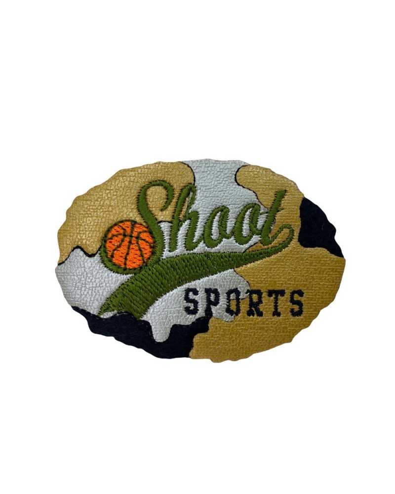 Sport Shoot Basketball Faux Cuir Patch Application 7x5 Cm