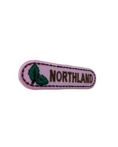 Parche Termoadhesivo Rosa NORTHLAND Escrito Hoja Bordado 65x20 Mm
