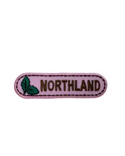 Parche Termoadhesivo Rosa NORTHLAND Escrito Hoja Bordado 65x20 Mm