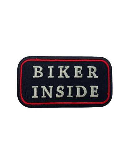 Ecusson Thermocollant Moto Noir Application Emblème Broderie Ecrit 9x5 Cm