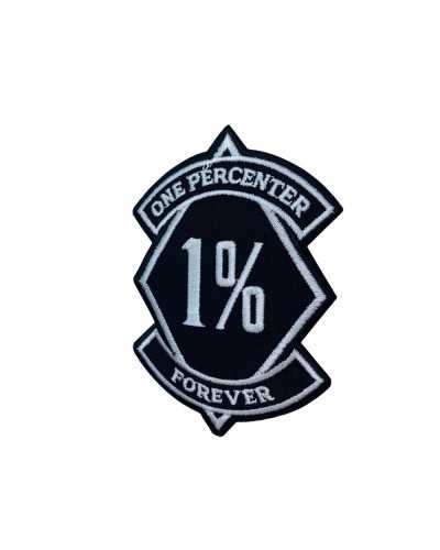 Schwarzer Motorrad-Thermoklebe-Patch mit Applikation, Emblem, weiße Stickerei, 7 x 10 cm