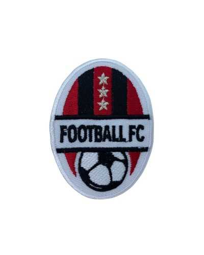 Aufnäher zum Aufbügeln, Stoff, Sportschild, bestickt, oval, Fußballmannschaften, 75 x 55 mm