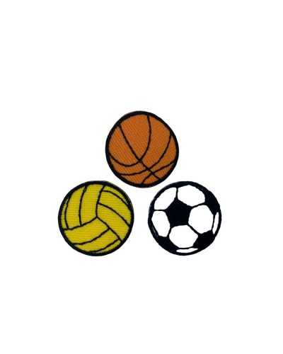 Applikation Ball Volleyball, Basketball, Fußball Aufnäher zum Aufbügeln, bestickter Sportstoff, 25 mm
