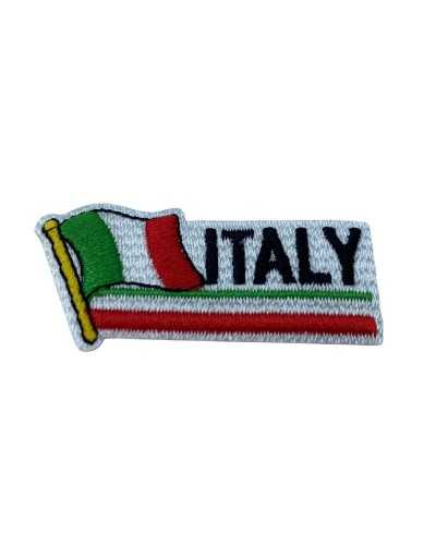 Thermoadhäsive Applikation, Flaggenaufnäher mit Aufschrift Italien, 5 x 2 cm