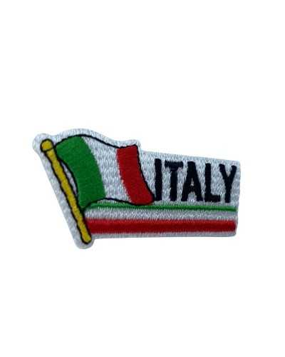 Thermoadhäsive Applikation, Flaggenaufnäher mit Aufschrift Italien, 5 x 2 cm
