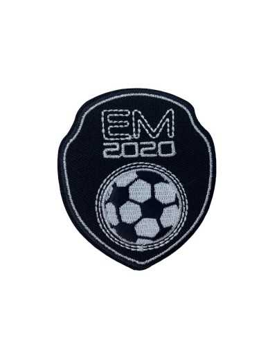 Aplicación Adhesivo Parche Bola Negra Lurex Plata Bordado Termoadhesivo 6x7 Cm