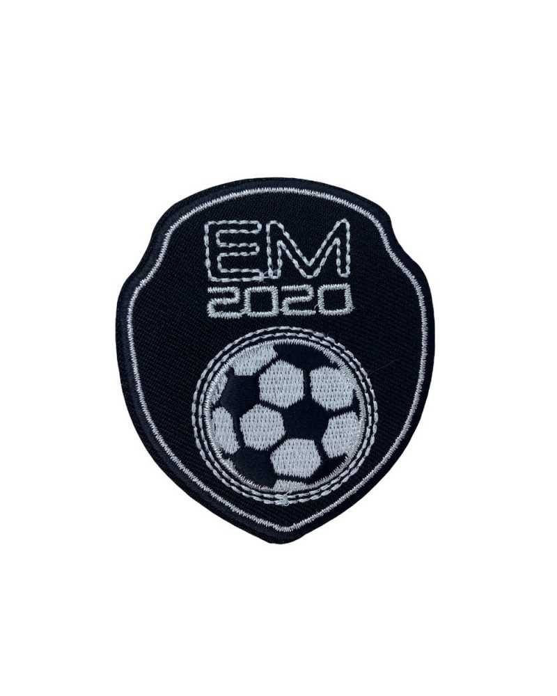 Application Adhésif Patch Boule Noire Broderie Argent Lurex Thermoadhésif 6x7 Cm