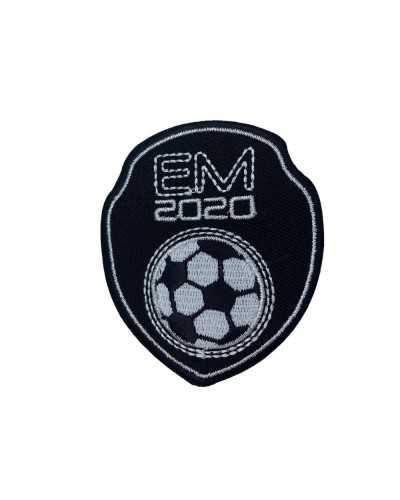 Application Adhésif Patch Boule Noire Broderie Argent Lurex Thermoadhésif 6x7 Cm