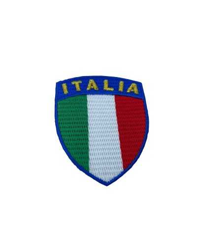 Application Embroidery Iron-on Shield Patch Gold Lurex Italy Flag 6x5 Cm