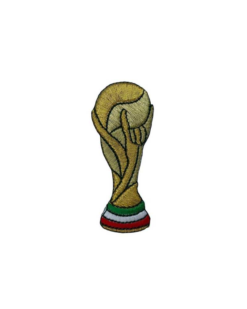 Aufnäher zum Aufbügeln mit WM-Applikation, Gold-Lurex-Stickerei, Italien-Flagge, 25 x 65 mm