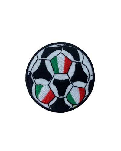 Application Adhésif Patch Boule Broderie Noir Blanc Italie Drapeau Thermoadhésif 55 Mm