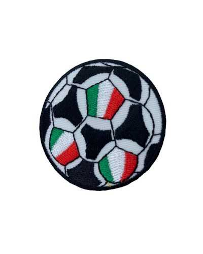 Adhesive Application Patch Ball Black White Embroidery Italy Flag Thermoadhesive 55 Mm