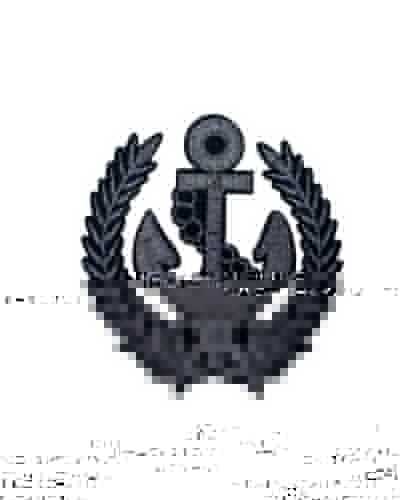 Application Iron-on Patch Embroidery Anchor Silver Black 10x10 Cm