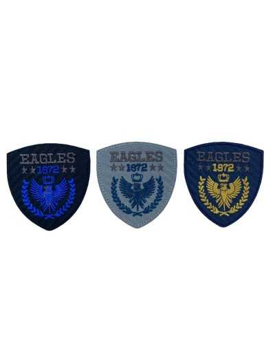 Applikation: Gestickter Aufnäher zum Aufbügeln, Eagle Shield Crown 1972 Eagles Star, 60 x 55 mm