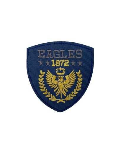 Application Écusson Brodé Thermocollant Aigle Bouclier Couronne 1972 Aigles Etoile 60x55 Mm