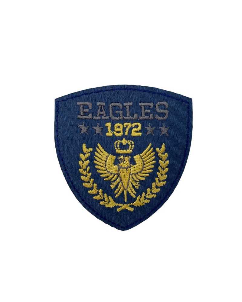 Applikation: Gestickter Aufnäher zum Aufbügeln, Eagle Shield Crown 1972 Eagles Star, 60 x 55 mm