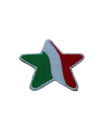Aufnäher mit Sternmotiv, Italien-Flagge, 45 mm, zum Aufbügeln