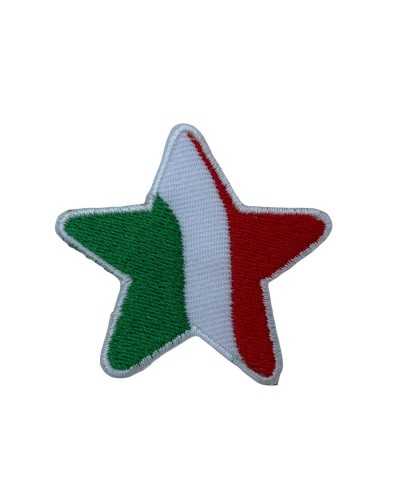 Aufnäher mit Sternmotiv, Italien-Flagge, 45 mm, zum Aufbügeln